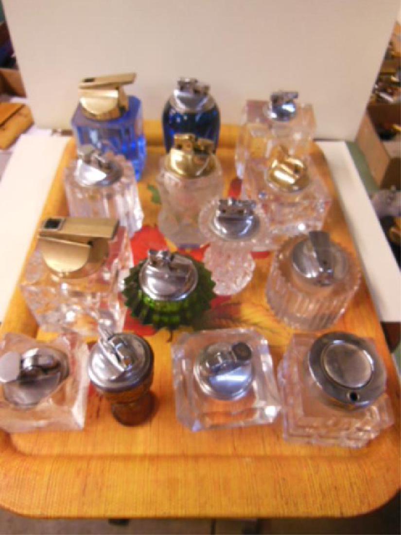 14 Vintage Glass Base Table Lighters (1 of 9)