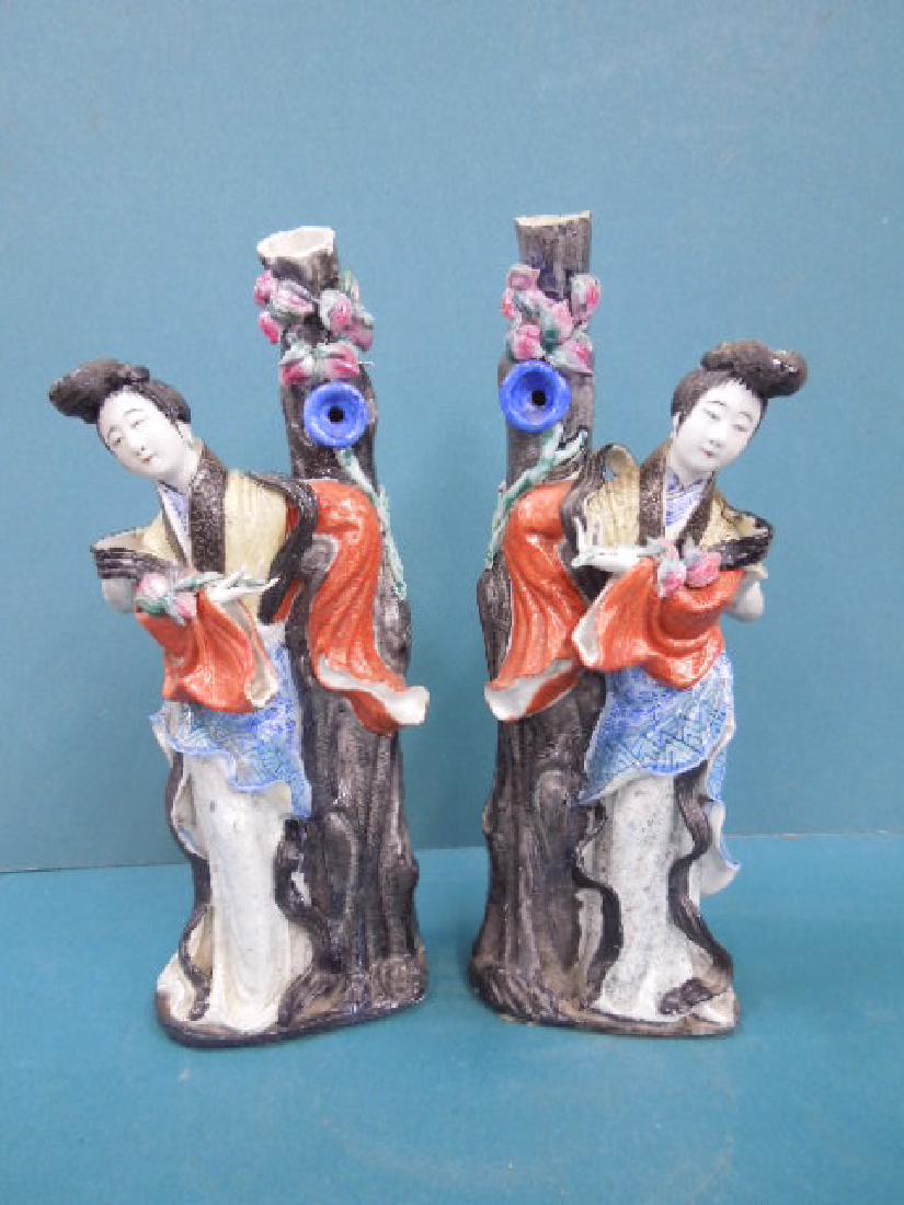 Pr Chinese Famille Rose Figural Vases (1 of 10)