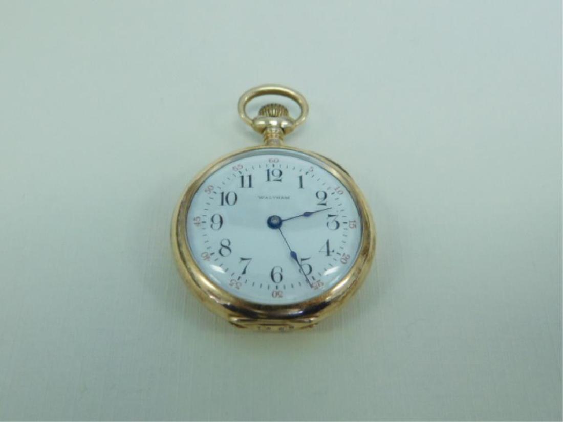 14K YG Waltham Lapel Watch (1 of 5)