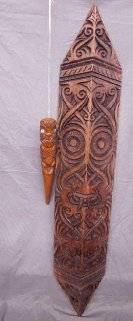 2 Carved Oceanic Wood Tribal Pieces (1 of 11)