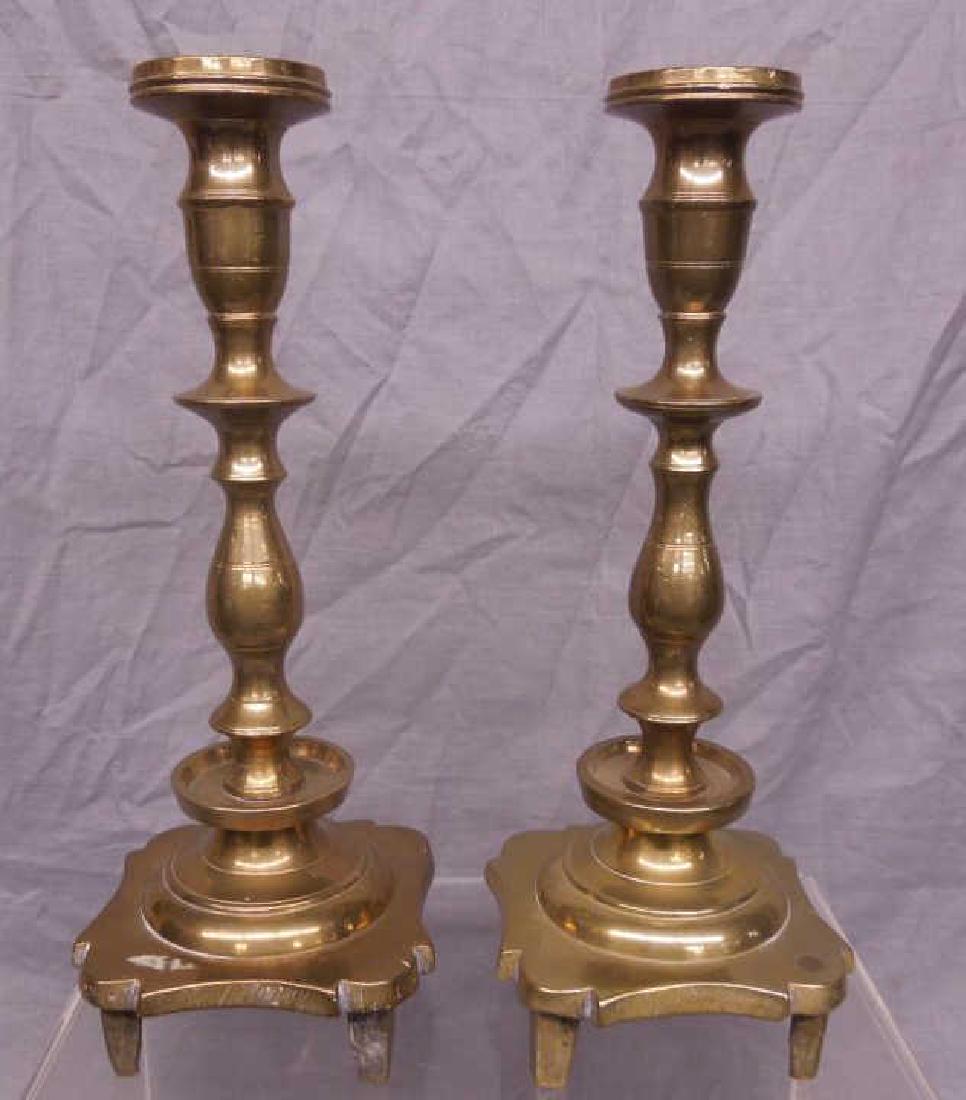 Pr 19th C. Brass Candlesticks (1 of 3)