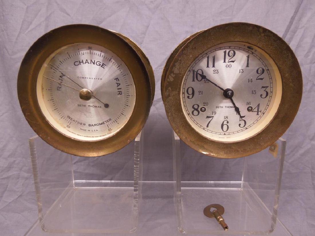 Seth Thomas Ships Clock & Barometer (1 of 5)