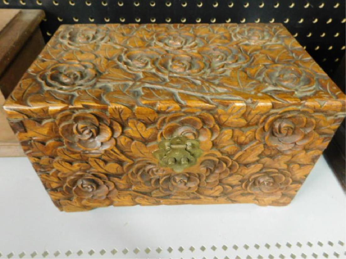 Chinese Carved Wood Box (1 of 3)
