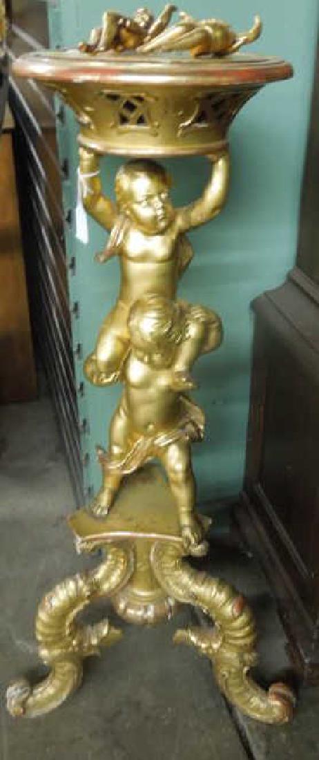 Gilt Putti Plant Stand & 2 Putti Wall Plaques (1 of 4)