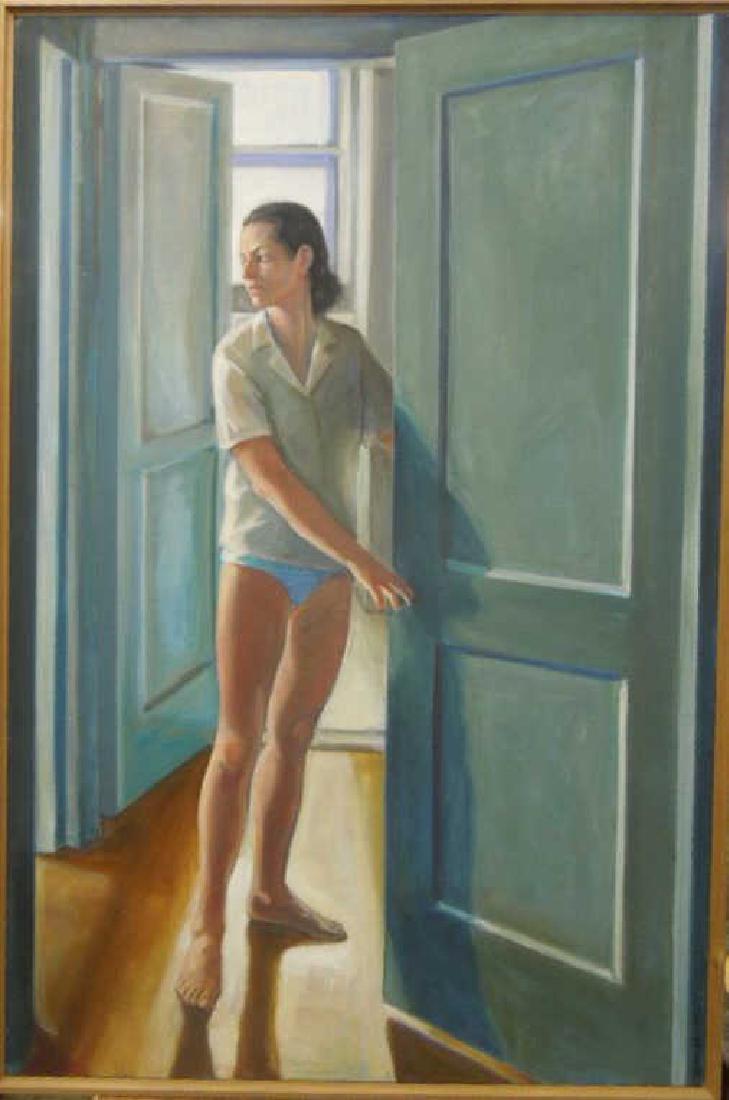 N.B. Miller, o/c, Woman at Open Door (1 of 3)