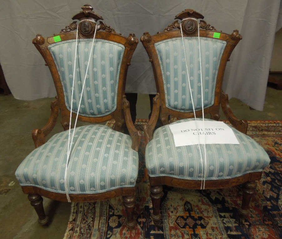 Pair Renaissance Revival Chairs (1 of 7)