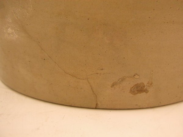 Signed floral decorated stoneware crock - 6