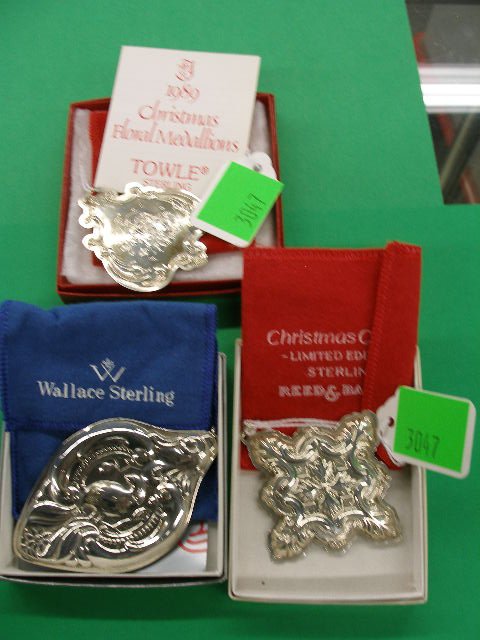 Sterling silver Christmas ornaments