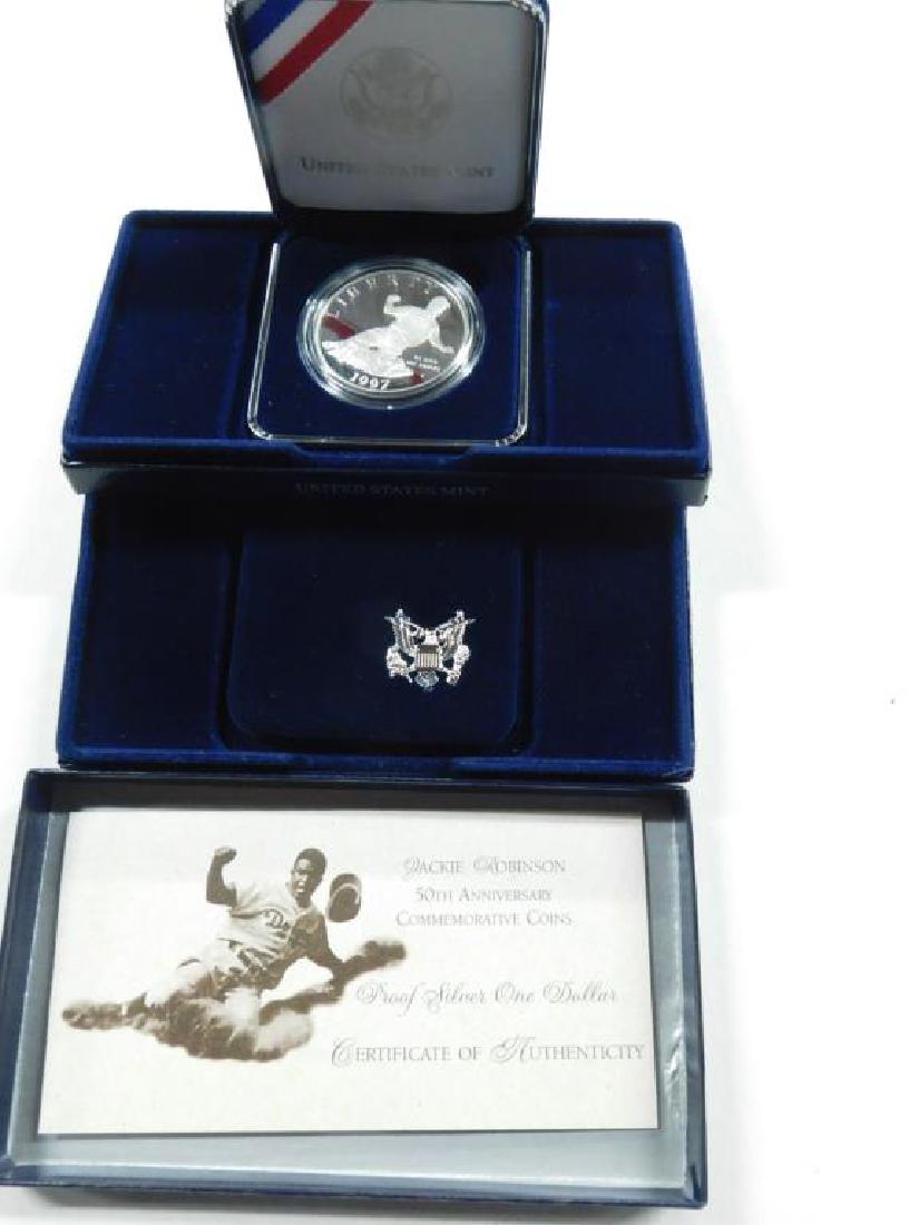 Two 1997 Jackie Robinson Proof Silver Coins (1 of 3)