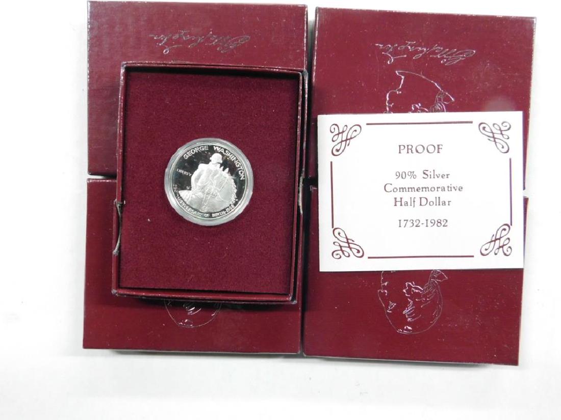 Five 1982 Washington Silver Proof Half Dollars (1 of 3)