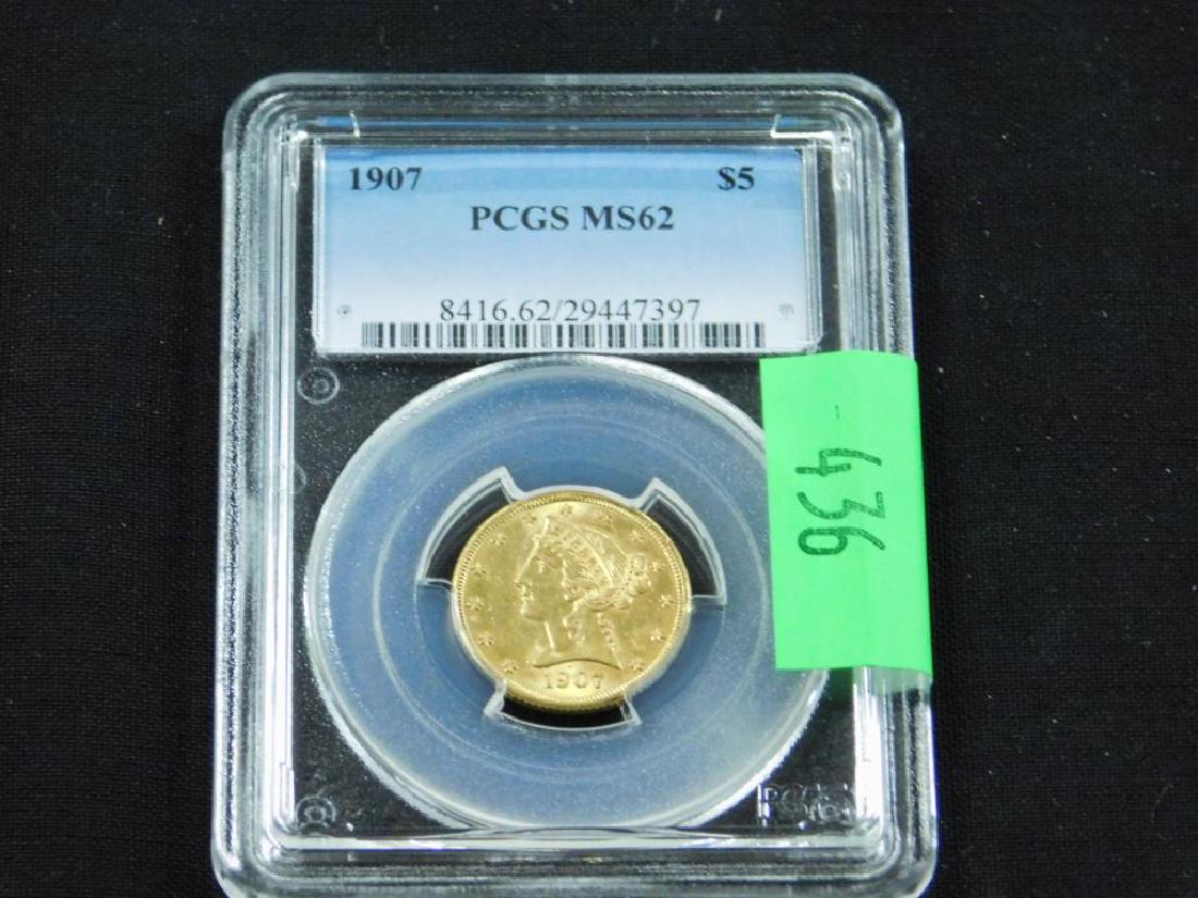 1907 Liberty Head $5 Gold Coin (1 of 2)