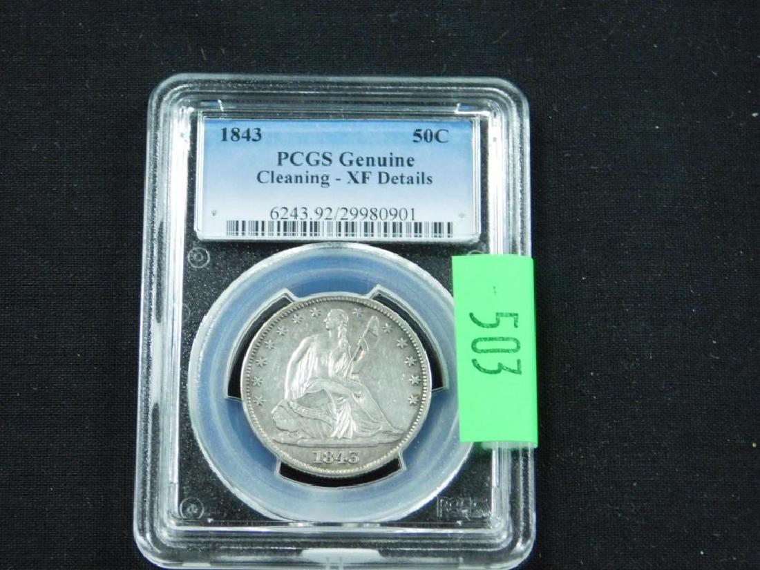 1843 Liberty Seated Half Dollar (1 of 2)