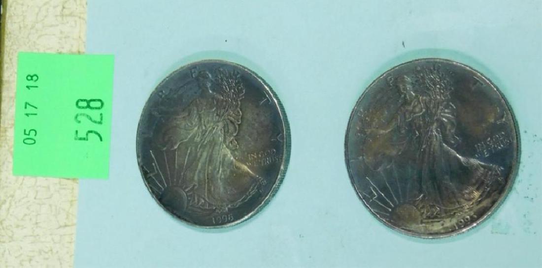 2 Silver Eagles Bullion Coins (1 of 2)