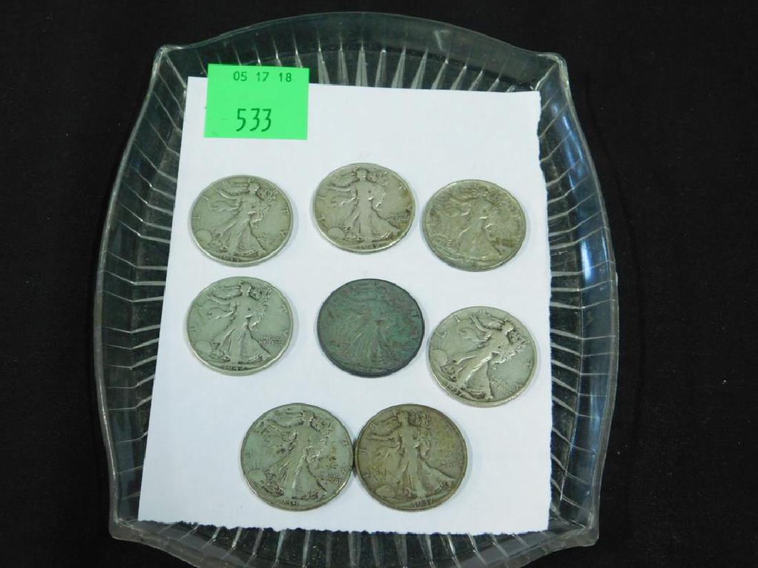 8 Standing Liberty Silver Half Dollars (1 of 1)