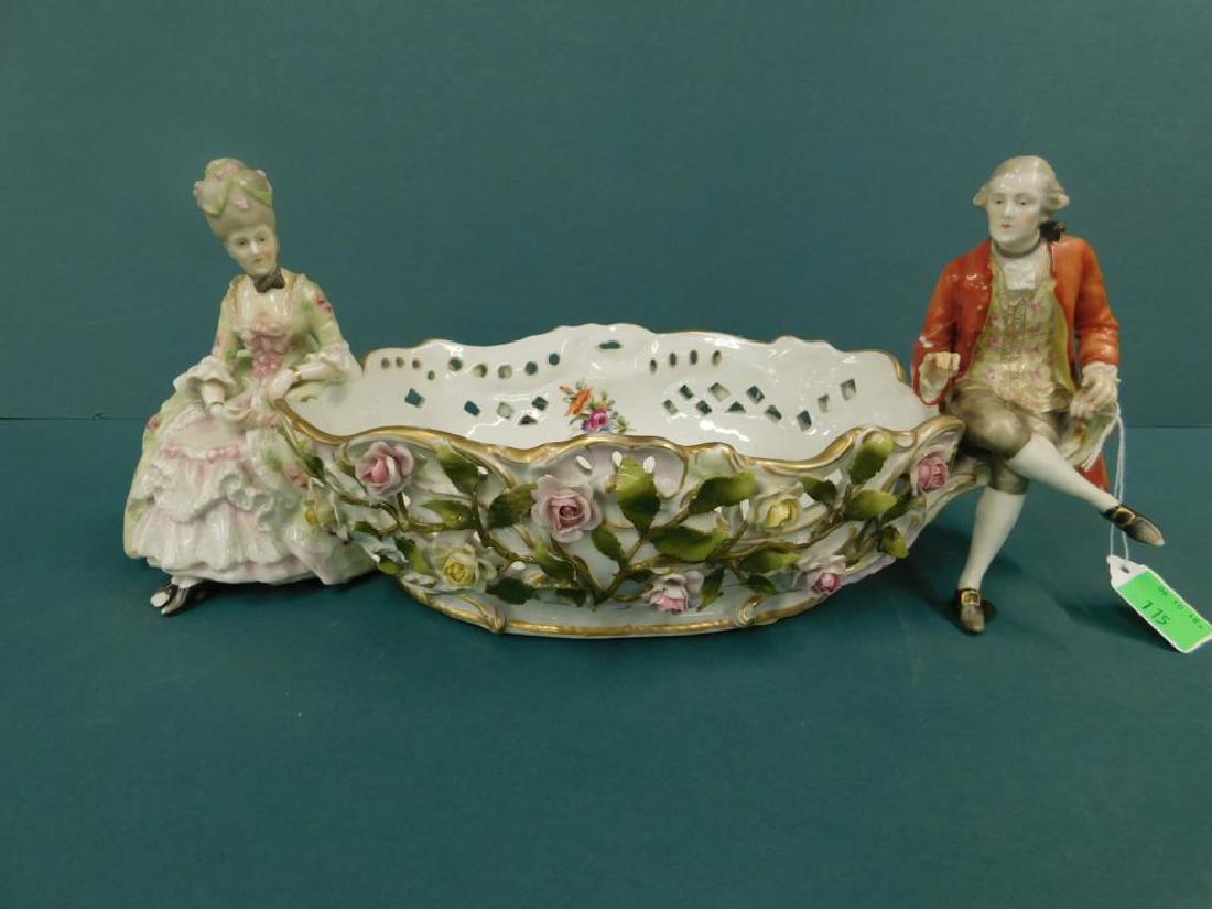 Antique Schierholz Dresden Porcelain Figural Bowl (1 of 8)