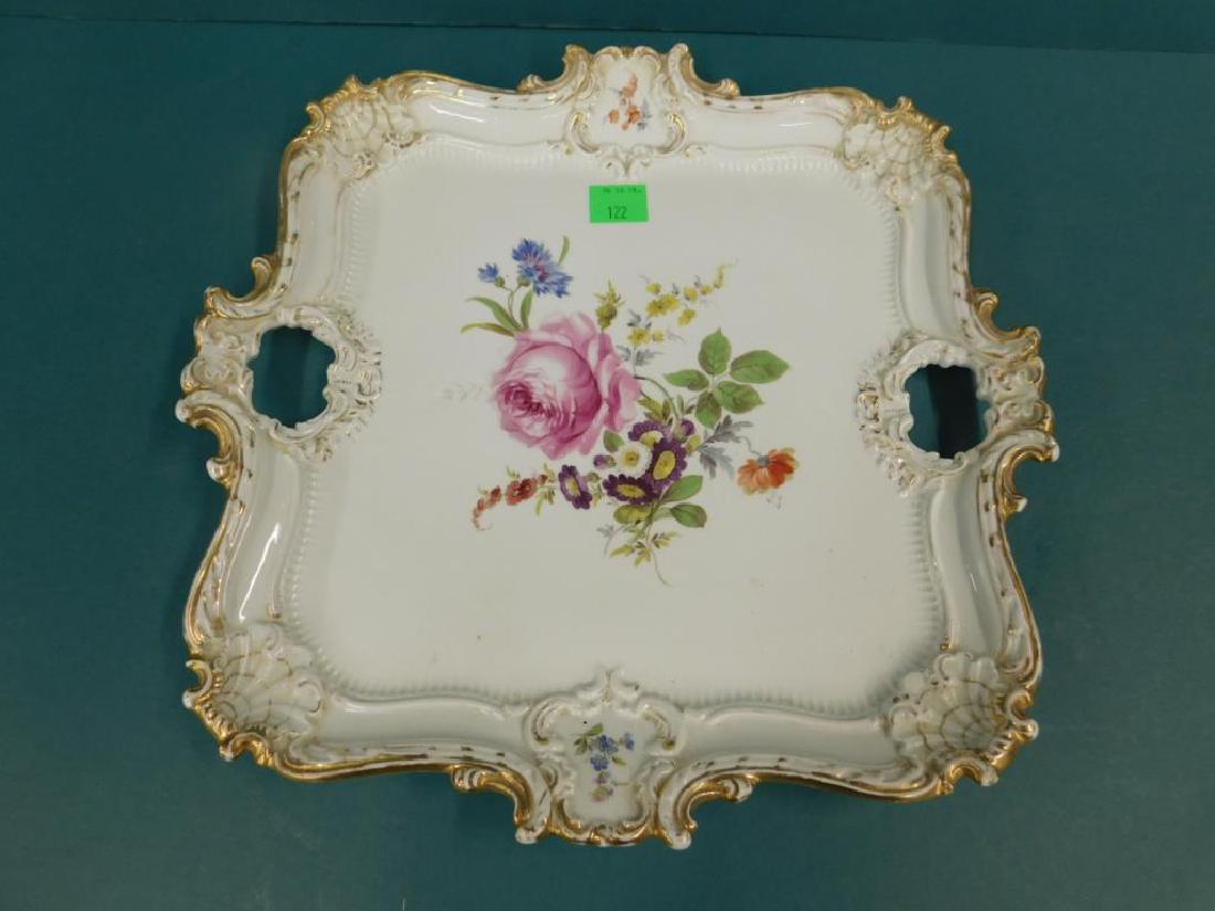 Antique Meissen Porcelain Square Handled Tray (1 of 4)