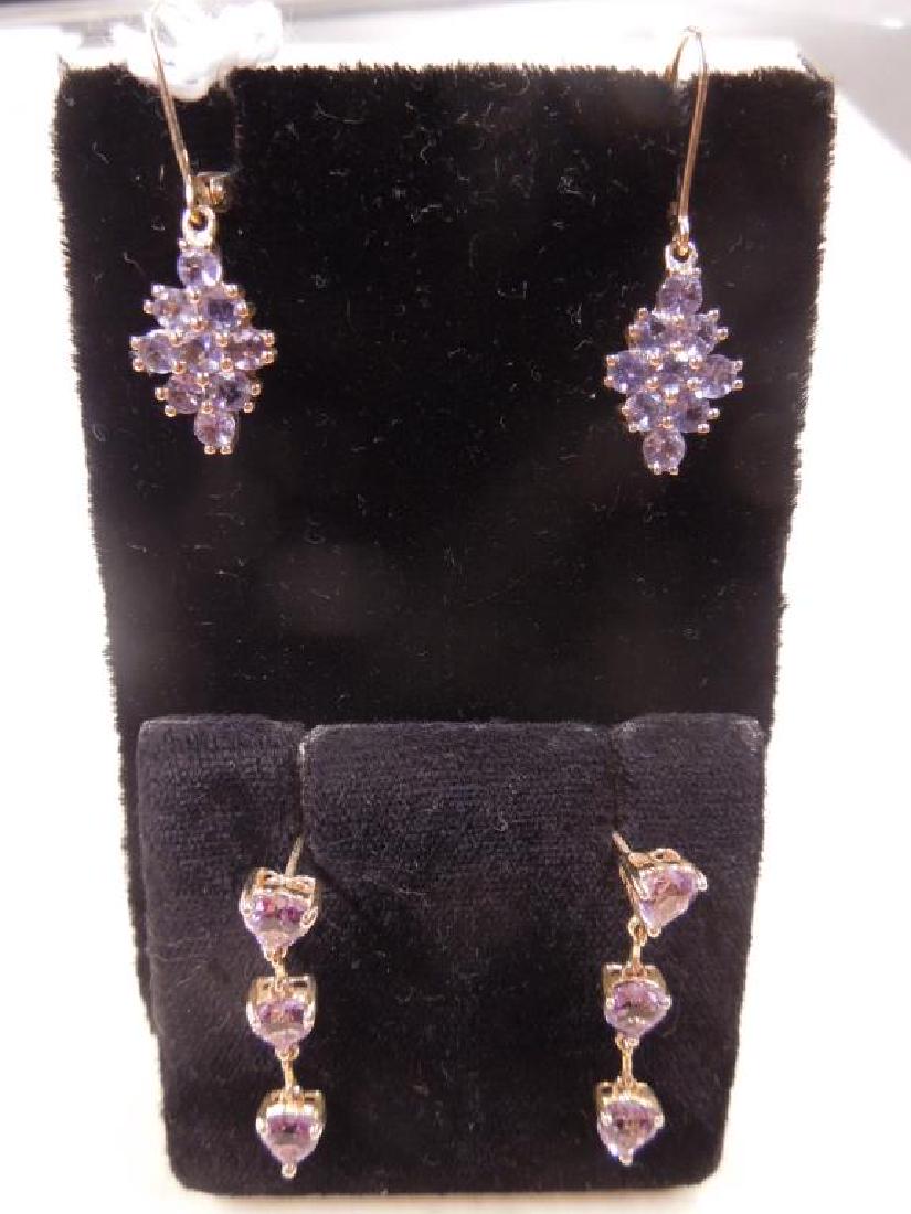 14k YG Amethyst & Tanzanite Earrings (1 of 2)