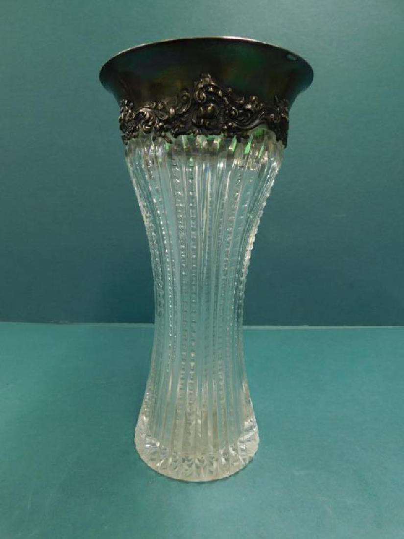 ABP Cut Glass Vase with Sterling Collar (1 of 4)