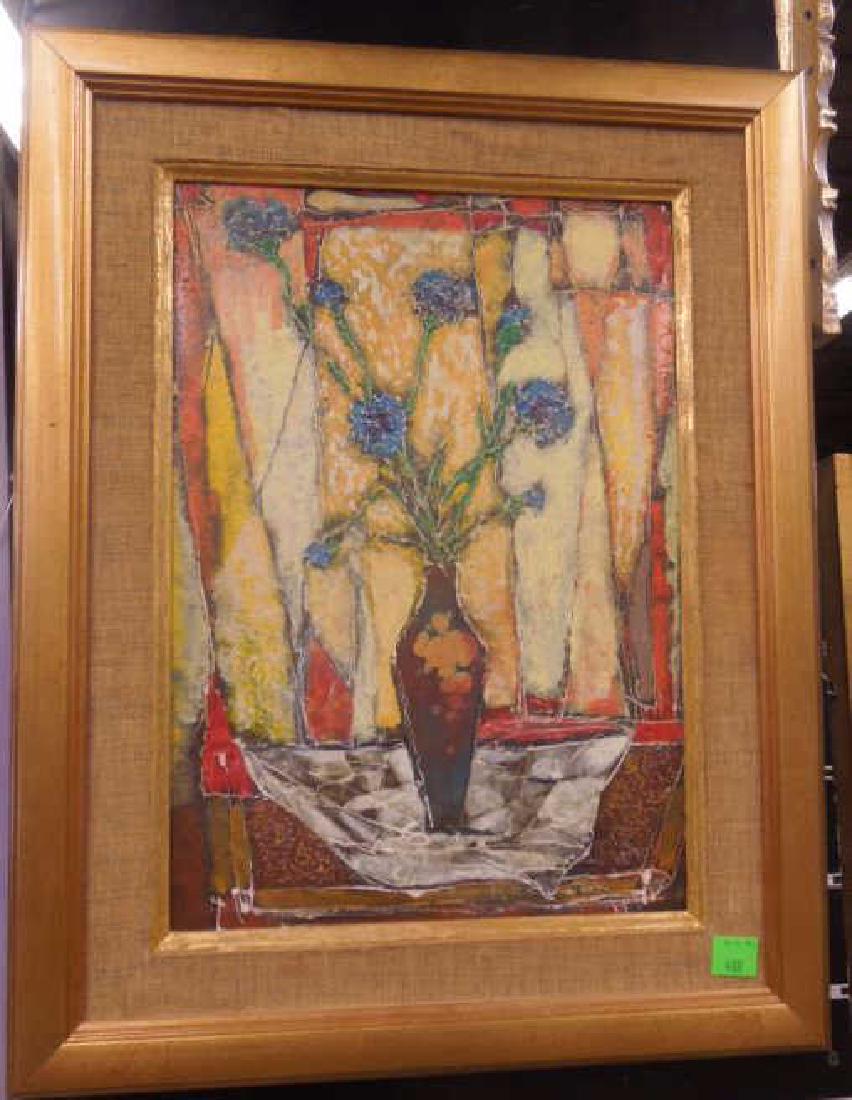 Floral Illegibly Signed Acrylic (1 of 5)