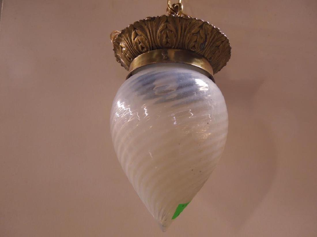 Opalescent Swirl Glass Hall Chandelier (1 of 2)