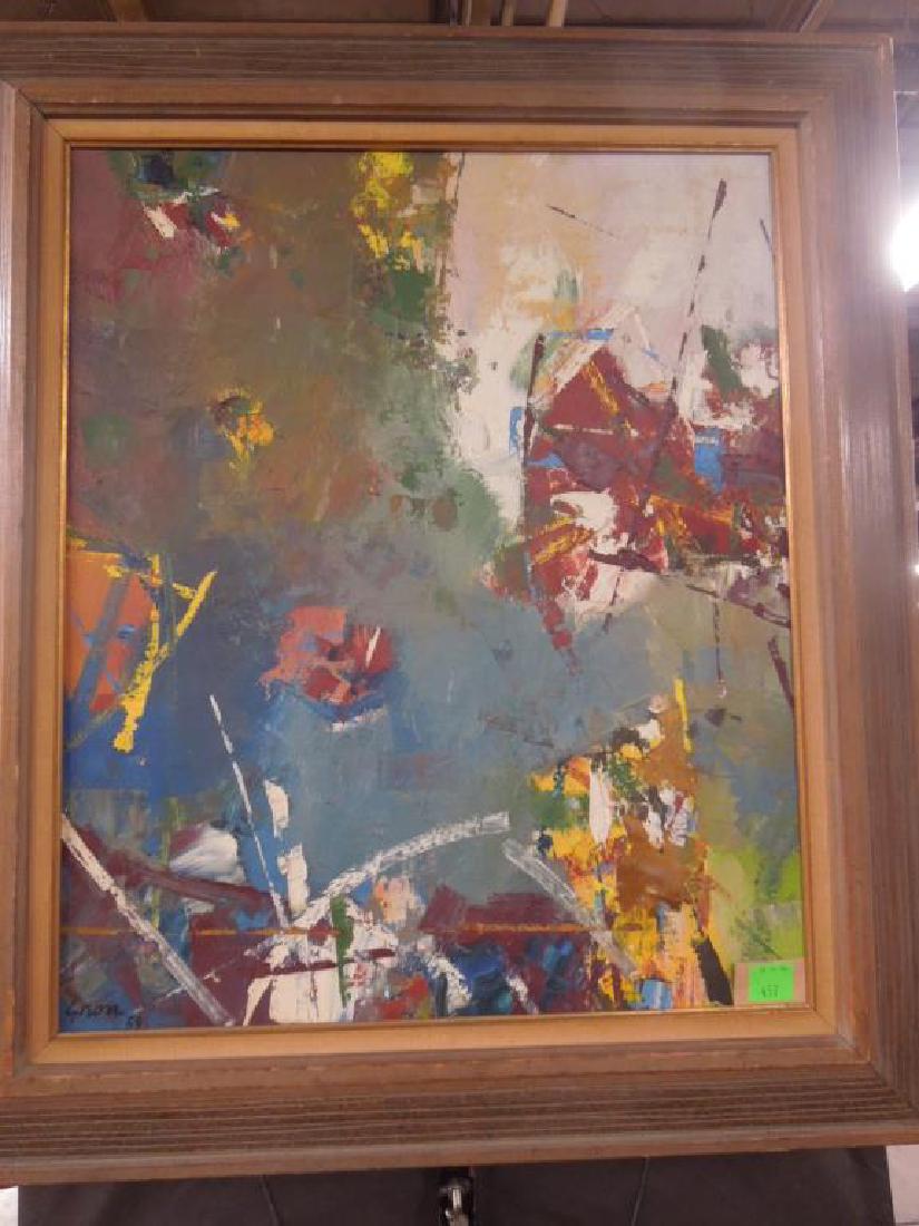 Sidney Gross Abstract Oil on Canvas (1 of 2)