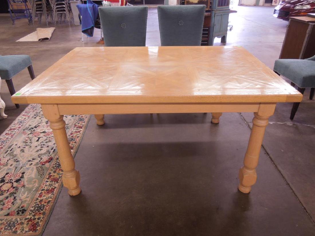 Oak Parquet Top Dining Room Table (1 of 4)