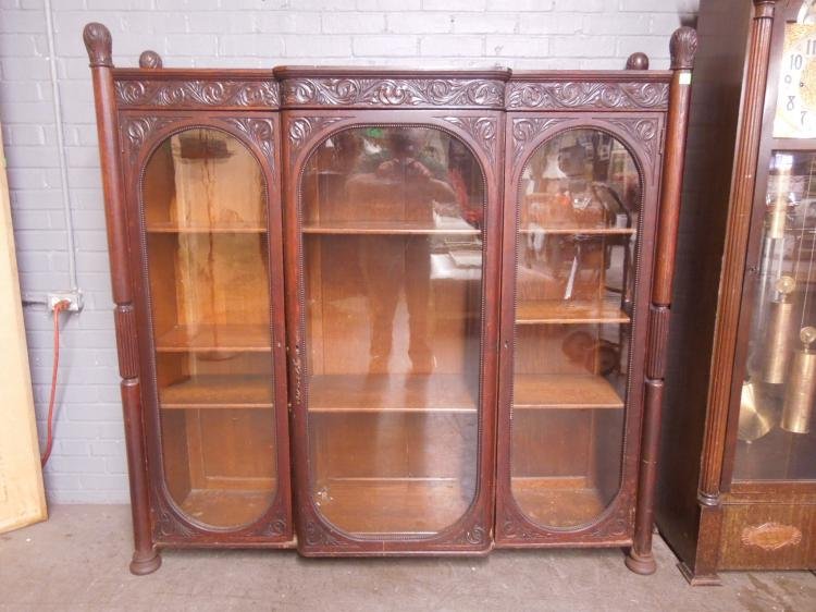Oak 3 Door Bookcase (1 of 7)