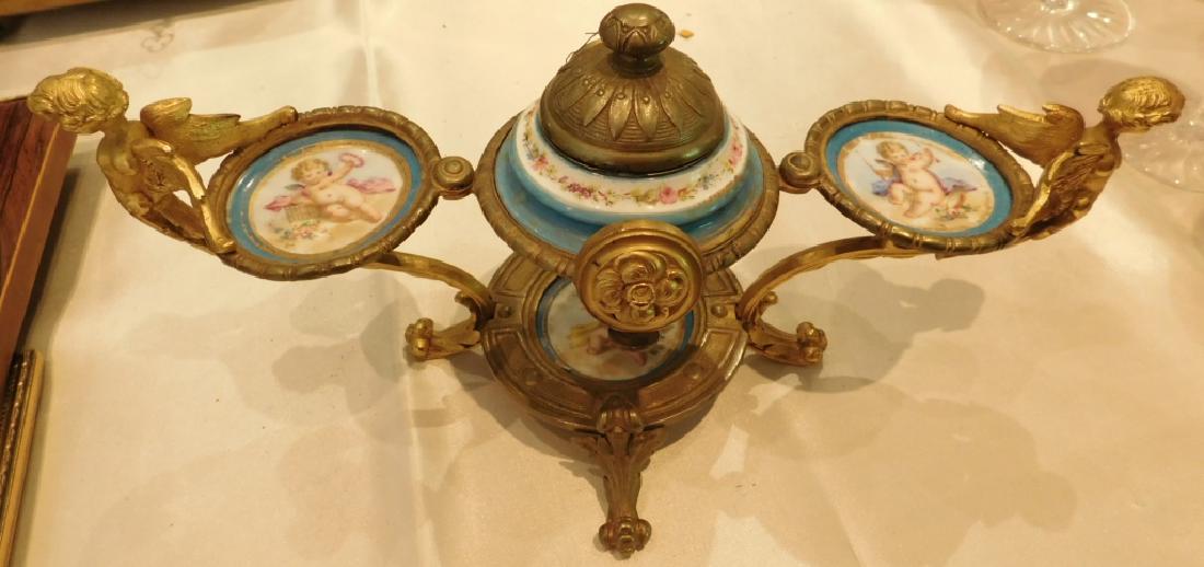 Antique French Porcelain & Ormolu Inkwell (1 of 6)