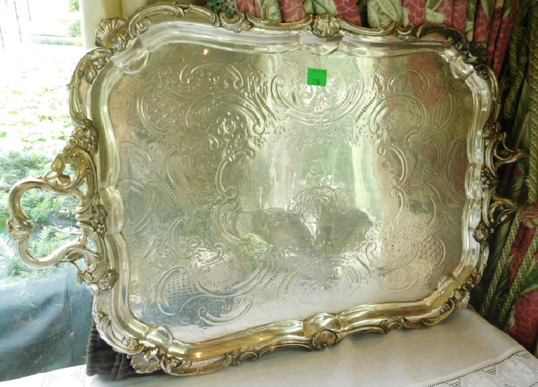 Large Sheffield Silver Plate Serving Tray #1 (1 of 2)
