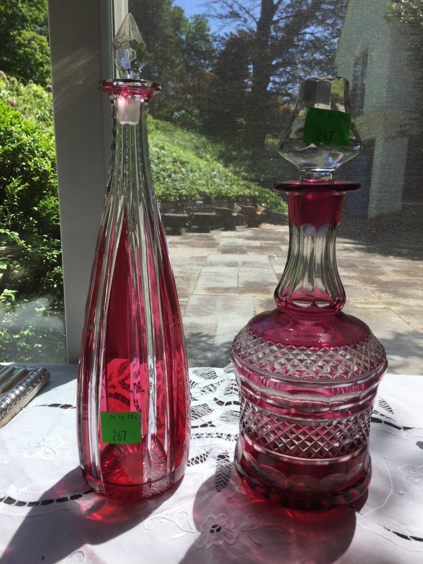 Antique Ruby Cut to Clear Decanter (1 of 1)