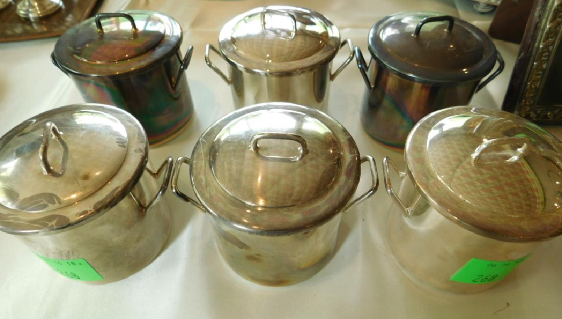 Six Silverplate Kettle Form Butter Servers (1 of 3)