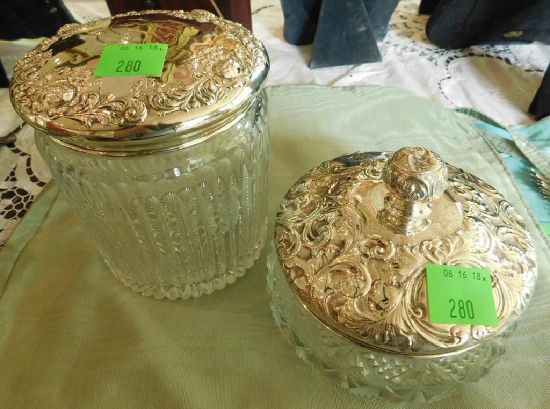 Two Sterling and Cut Glass Vanity Jars (1 of 6)