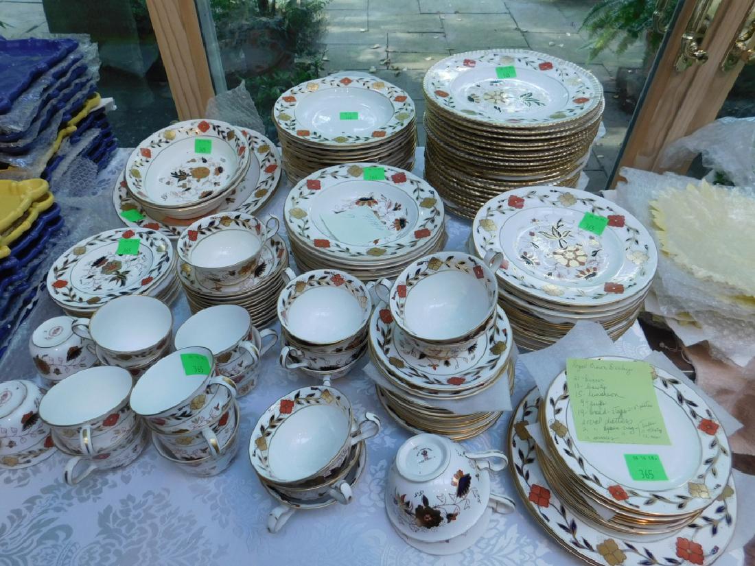 Royal Crown Derby Asian Rose Dinnerware: Royal Crown Derby Asian Rose pattern bone china dinnerware. Asian Rose (#8687) is a red orange and gold floral pattern in the Imari style. 106 pieces, including: 21 dinner, 13 bowls, 15 luncheon, 9 so