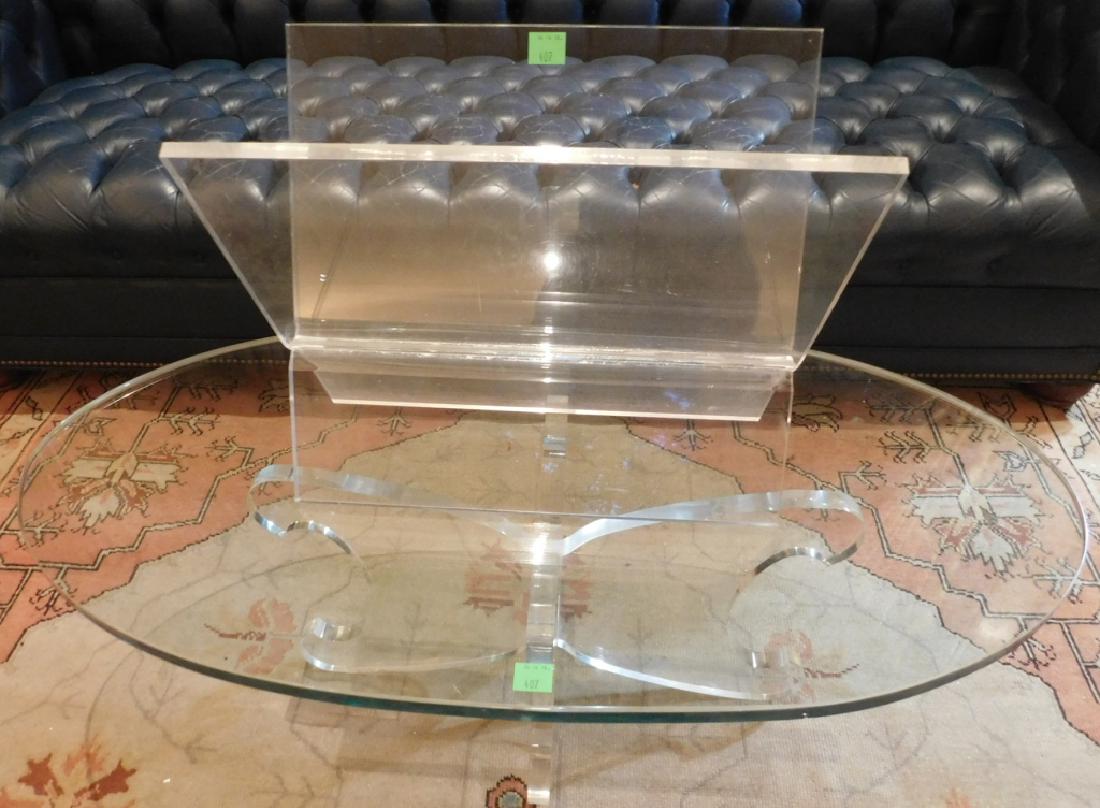 Modern Era Lucite Coffee Table & Magazine Rack (1 of 2)