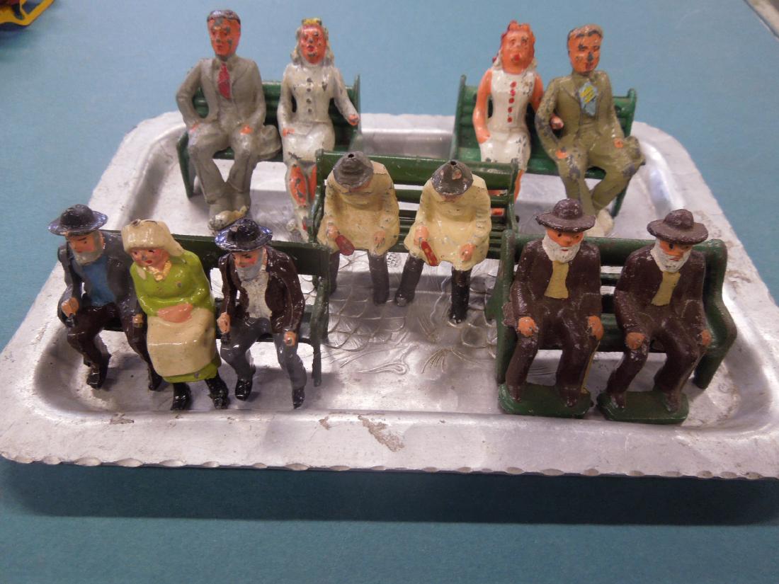 Sets Vintage Metal Figures on Benches (1 of 6)