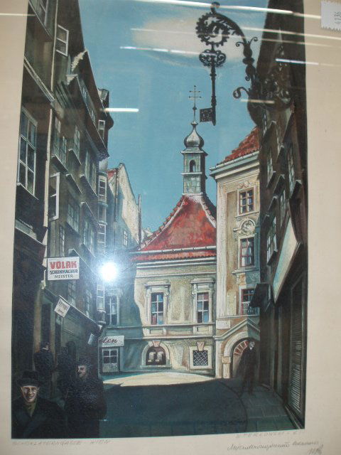 W. Perkowski, [19] 61, signed and dated, gouache (1 of 2)