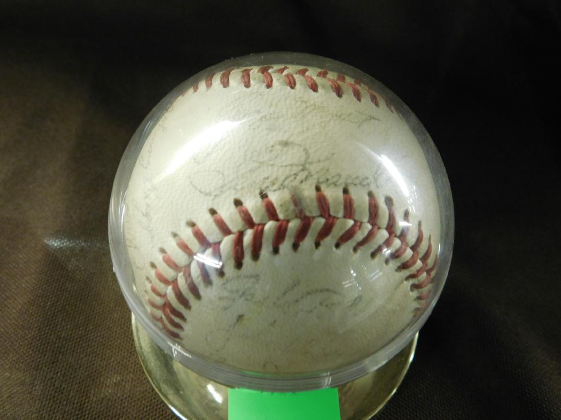 Autographed Baseball-1960's Phillies: Autographed Baseball-1960's Phillies players and manager Gene Mauch, including: Alex Johnson, Ed Roebuck, Pat Corrales, Antonio Taylor, Clay Dalrymple, Jim Bunning, Ray Culp, Art Mahaffey, Richard All