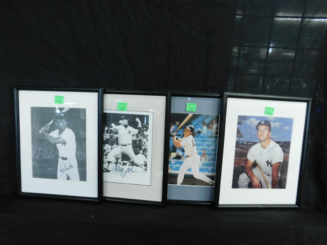 4 Framed Yankee Photos, 3 Autographed (1 of 9)