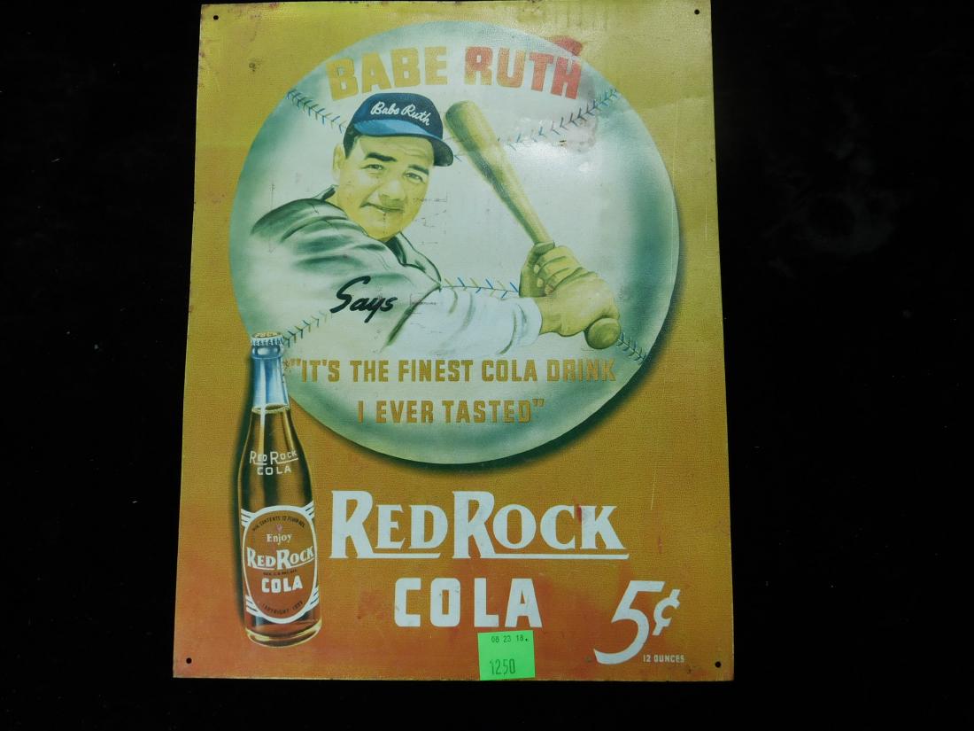 Vintage Red Rock Cola Ruth Tin Sign (1 of 5)