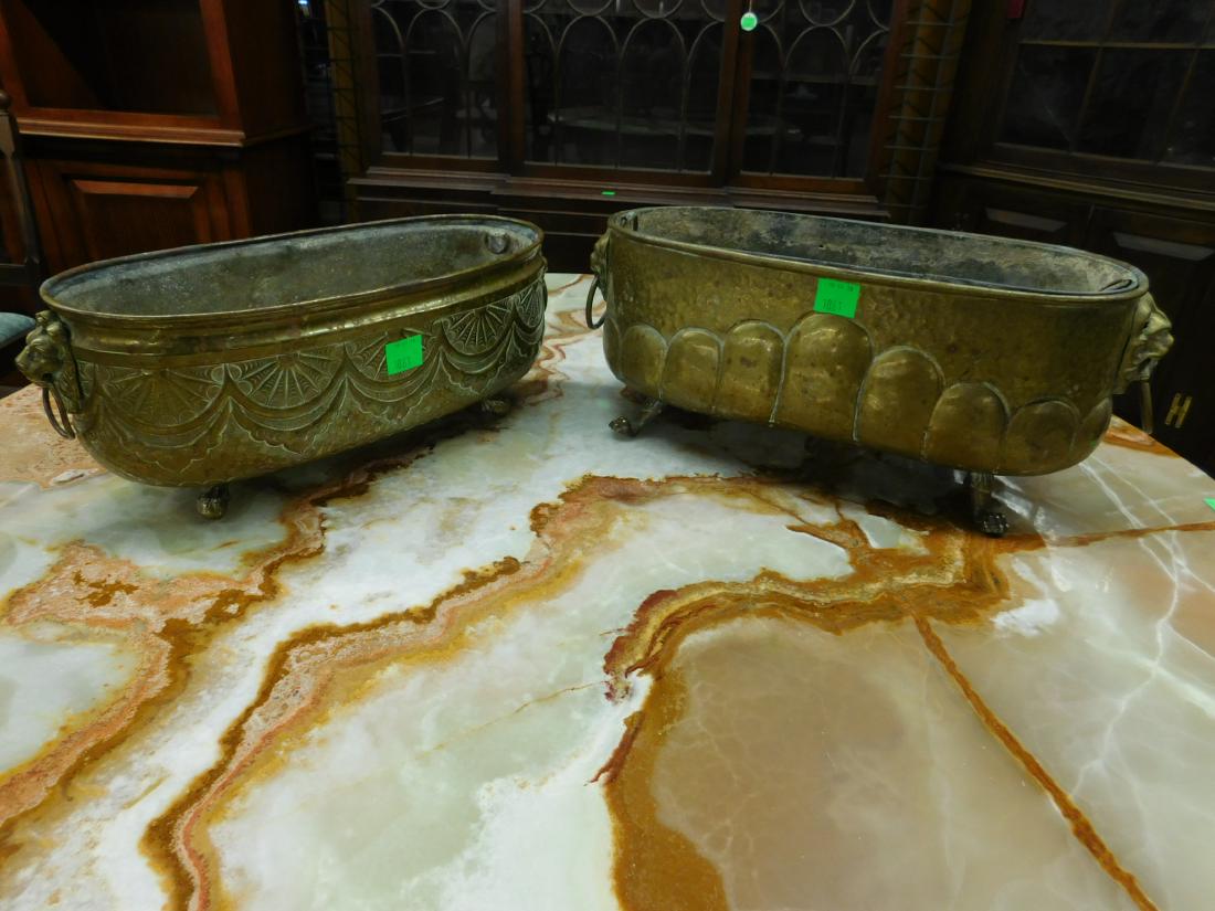 2 Embossed Brass Planters (1 of 5)