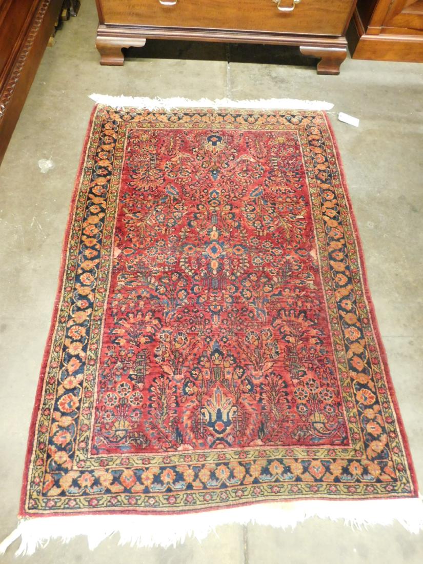 Semi Antique Sarouk Throw Rug (1 of 3)
