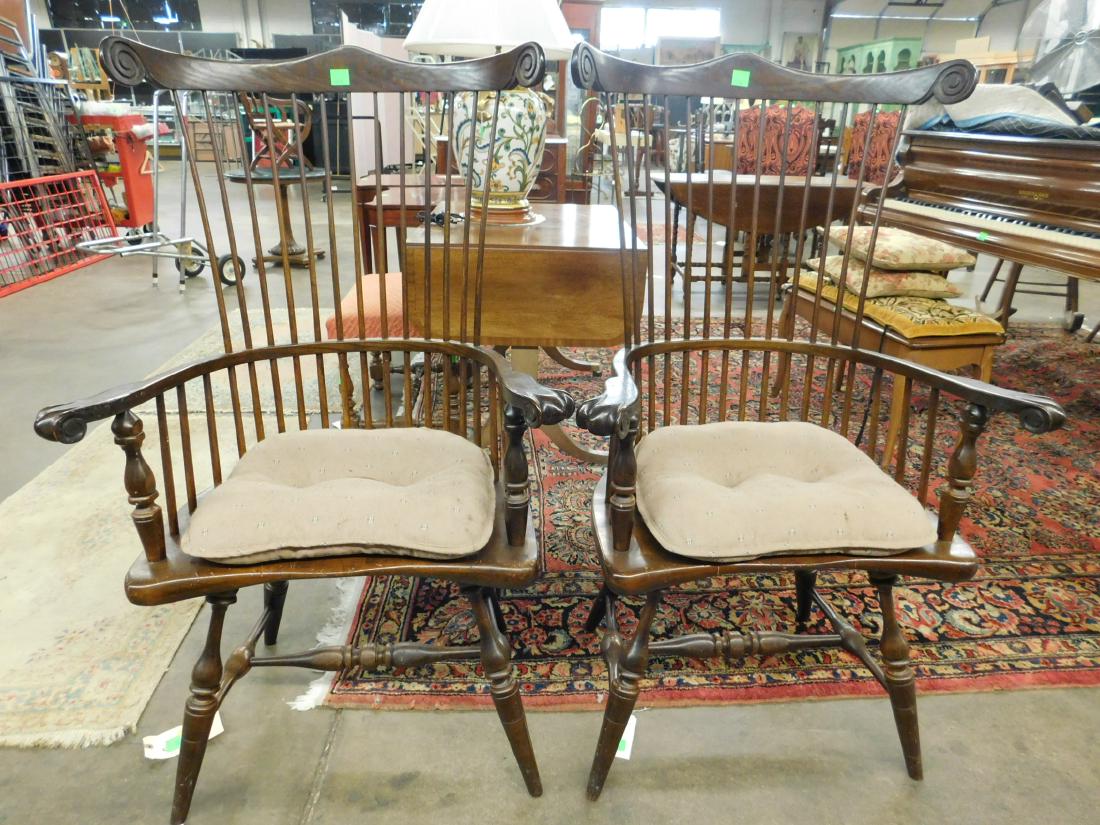 Pr Windsor Style Comb Back Chairs (1 of 4)