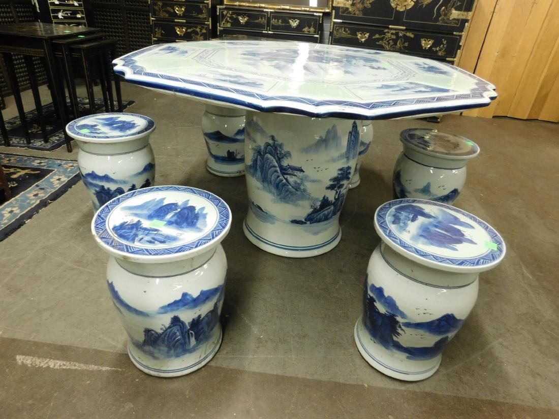 Chinese Blue & White Porcelain Dinette Set (1 of 5)