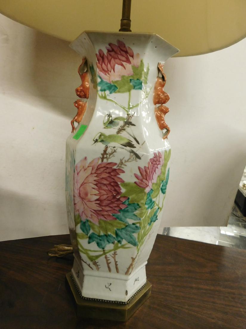 Chinese Famille Rose Vase / Lamp (1 of 4)