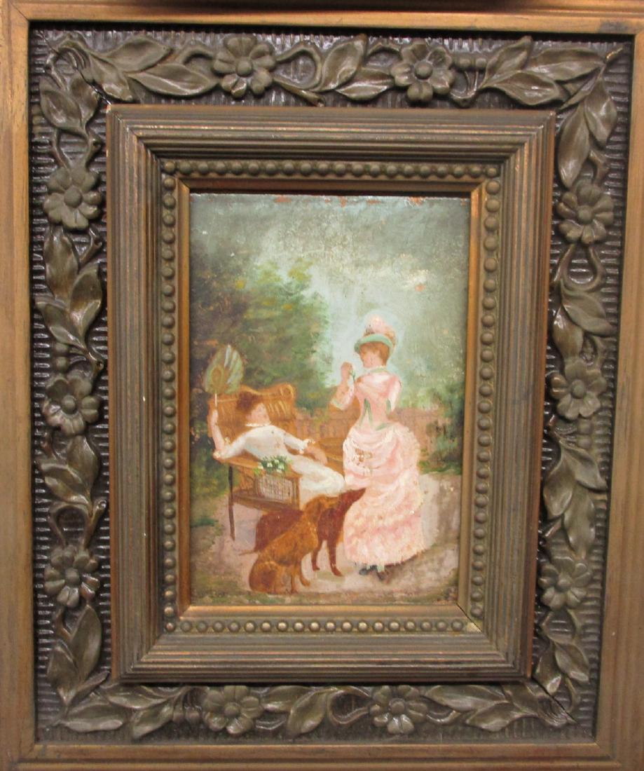 Unsigned o/p, Elegant Ladies in a Landscape (1 of 3)