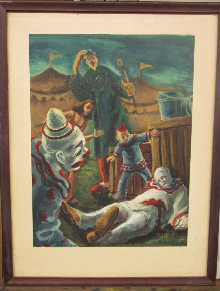 Unsigned Gouache Circus Clown Theorem (1 of 1)