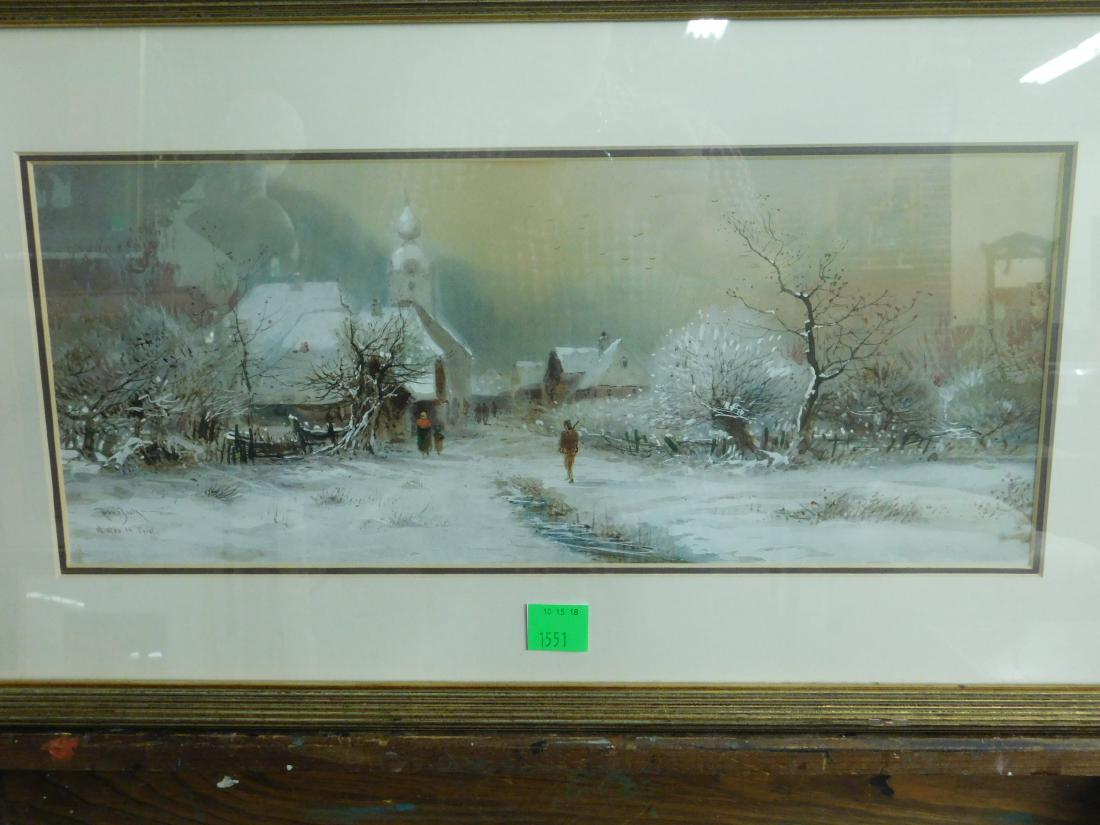 Raphael Beck, w/c, "Winter in Tyrol" (1 of 3)