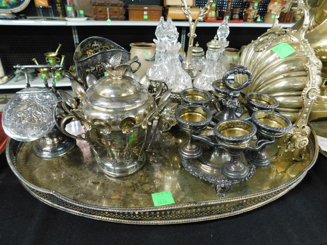 8 Pc Silver Plate Table Accessory Group (1 of 9)