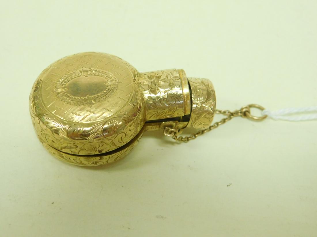 Vintage Gold Chatelaine Travel Perfume Bottle (1 of 4)