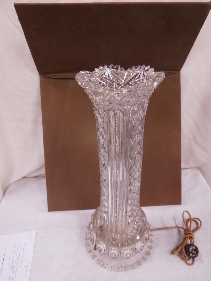 Cut Glass Vase / Lamp (1 of 8)